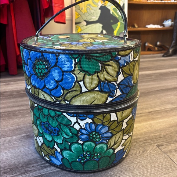1960’s Floral Patterned Wig Case/ Hat Box